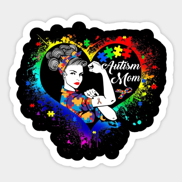 Proud Mom Autism Awareness Family Matching Shirt Sticker by WoowyStore